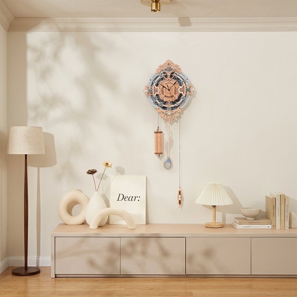 Maquette bois horloge