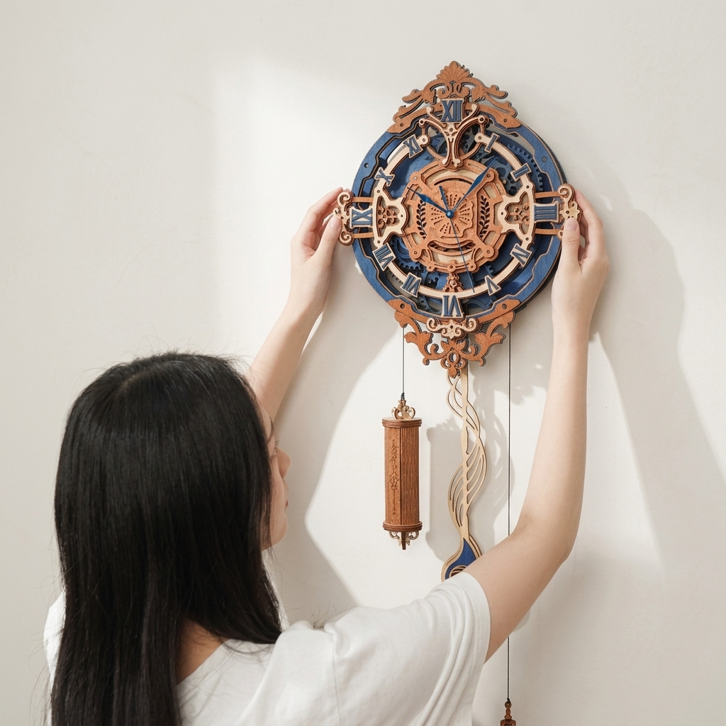 Maquette bois horloge