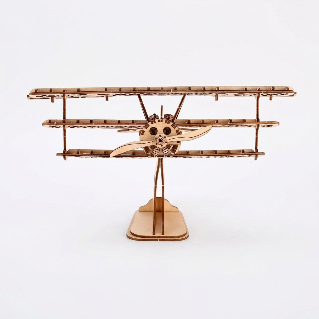 Maquette avion biplan en bois