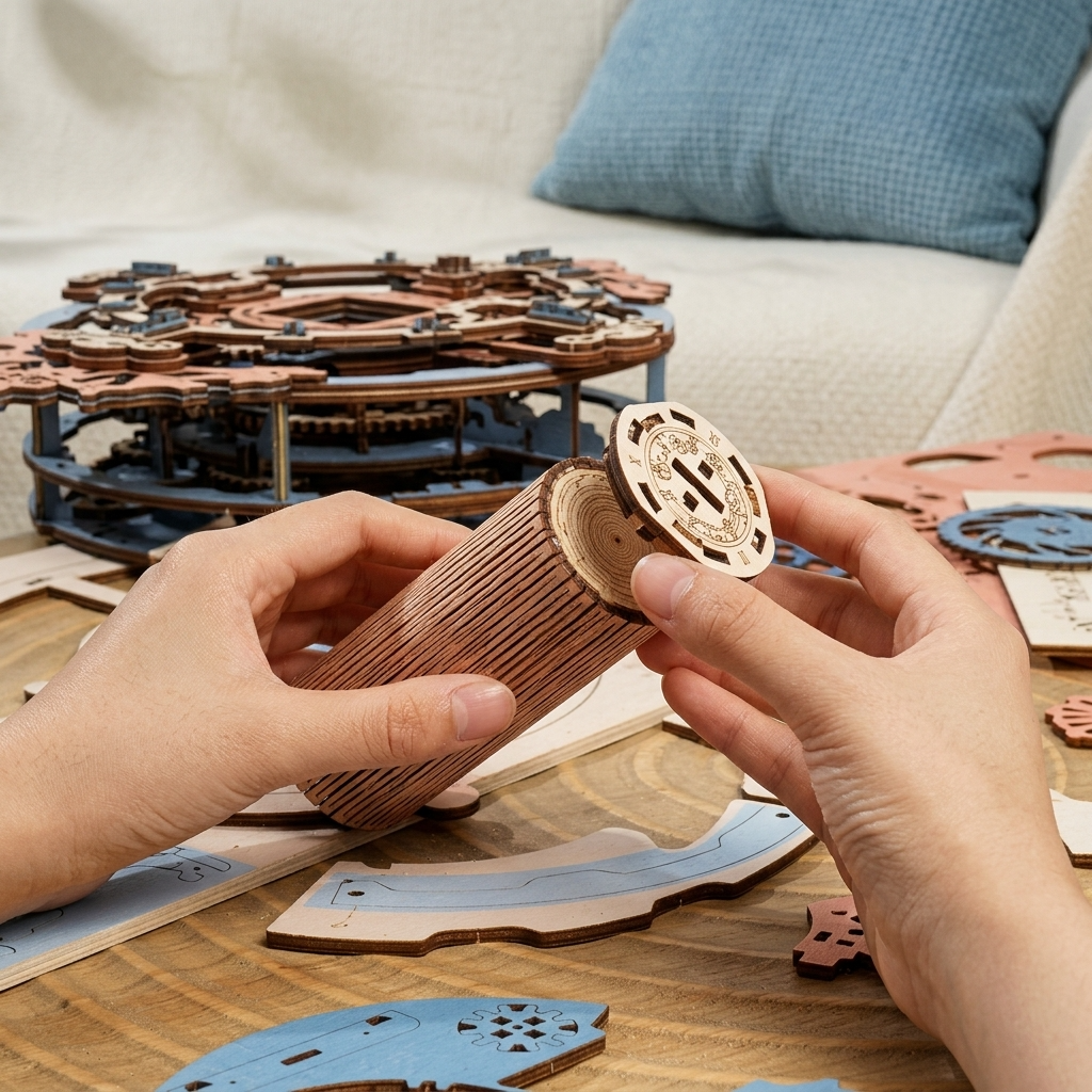 Maquette bois horloge