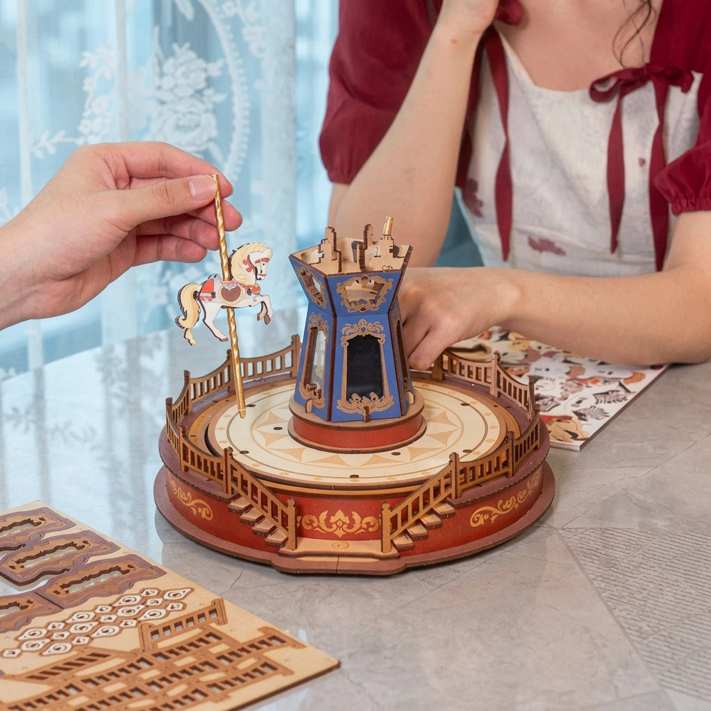 Carrousel en bois maquette