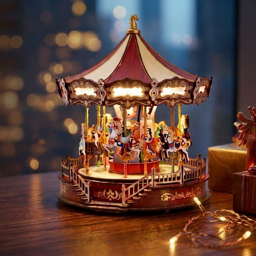 Carrousel en bois maquette