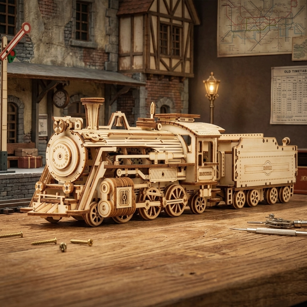 Maquette bois locomotive